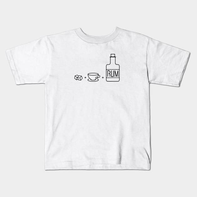 Sugar and Tea and Rum Kids T-Shirt by LordNeckbeard
